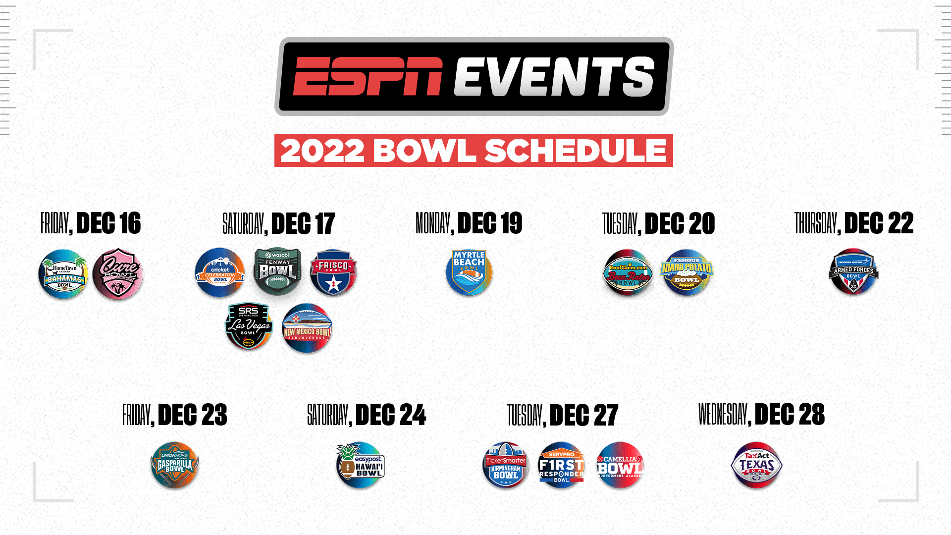 Espn Events Announces Game College Football Bowl Schedule For Hot Sex