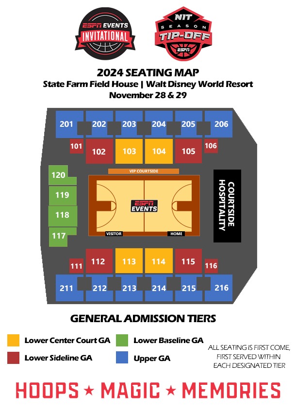 2024 ESPN Invitational Seating Map