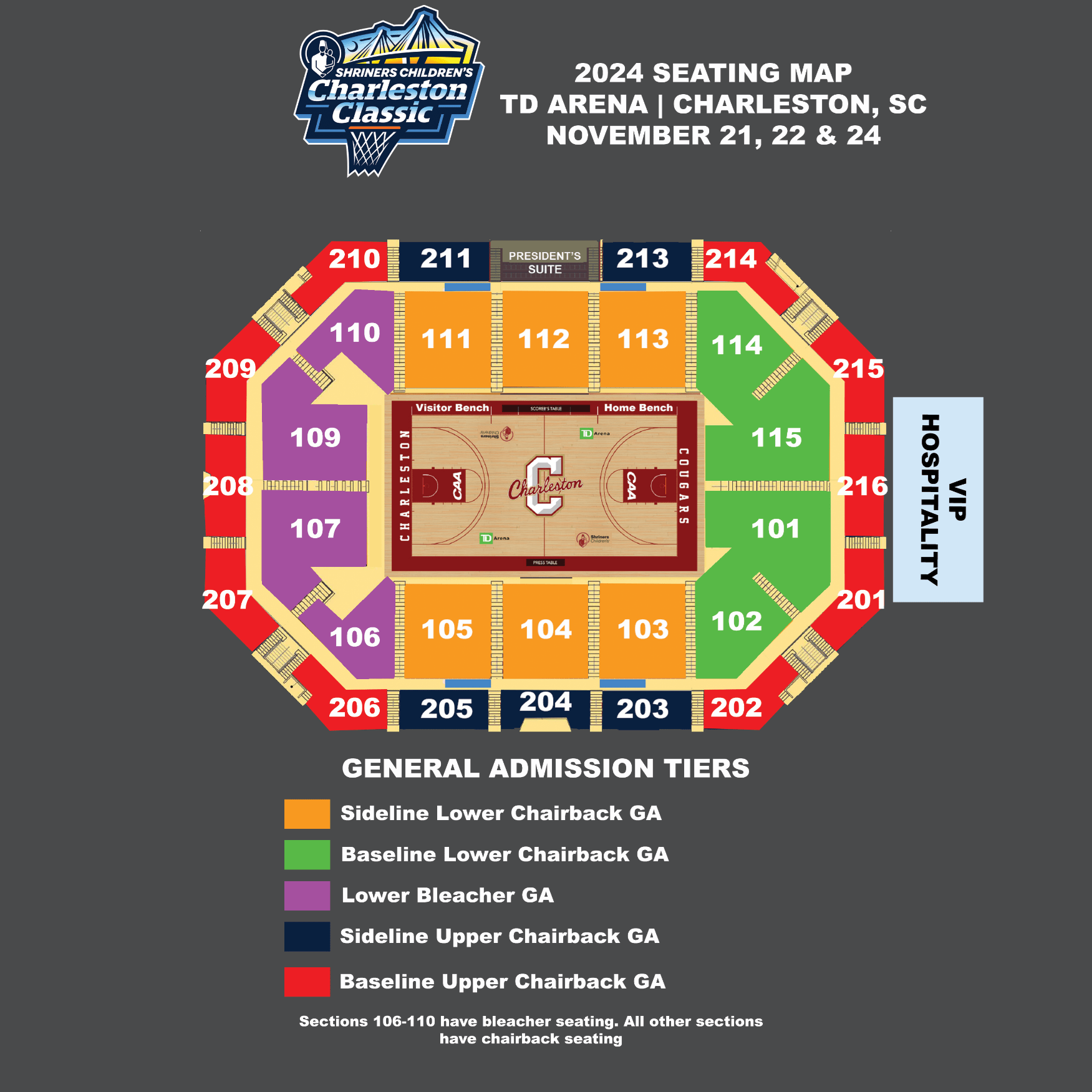 2024 Charleston Classic Seating Map